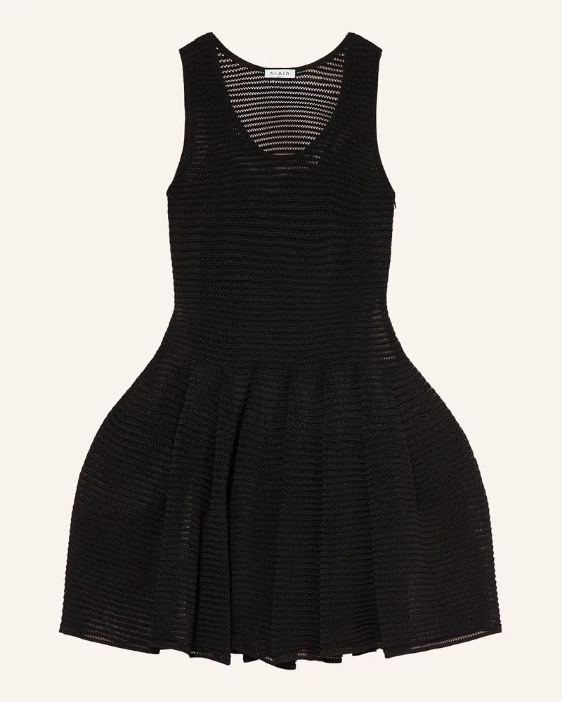 Alaïa Häkelkleid schwarz Schwarz