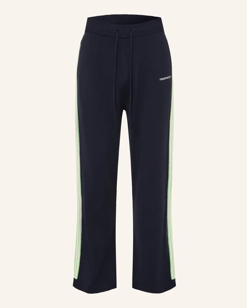 Casablanca Paris Strickhose Aus Merinowolle Mit Galonstreifen blau Dunkelblau