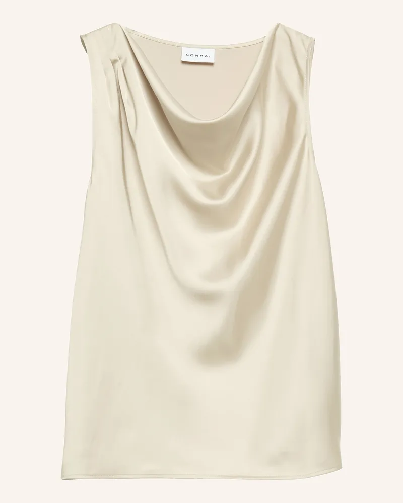 COMMA Blusentop Aus Satin beige Beige