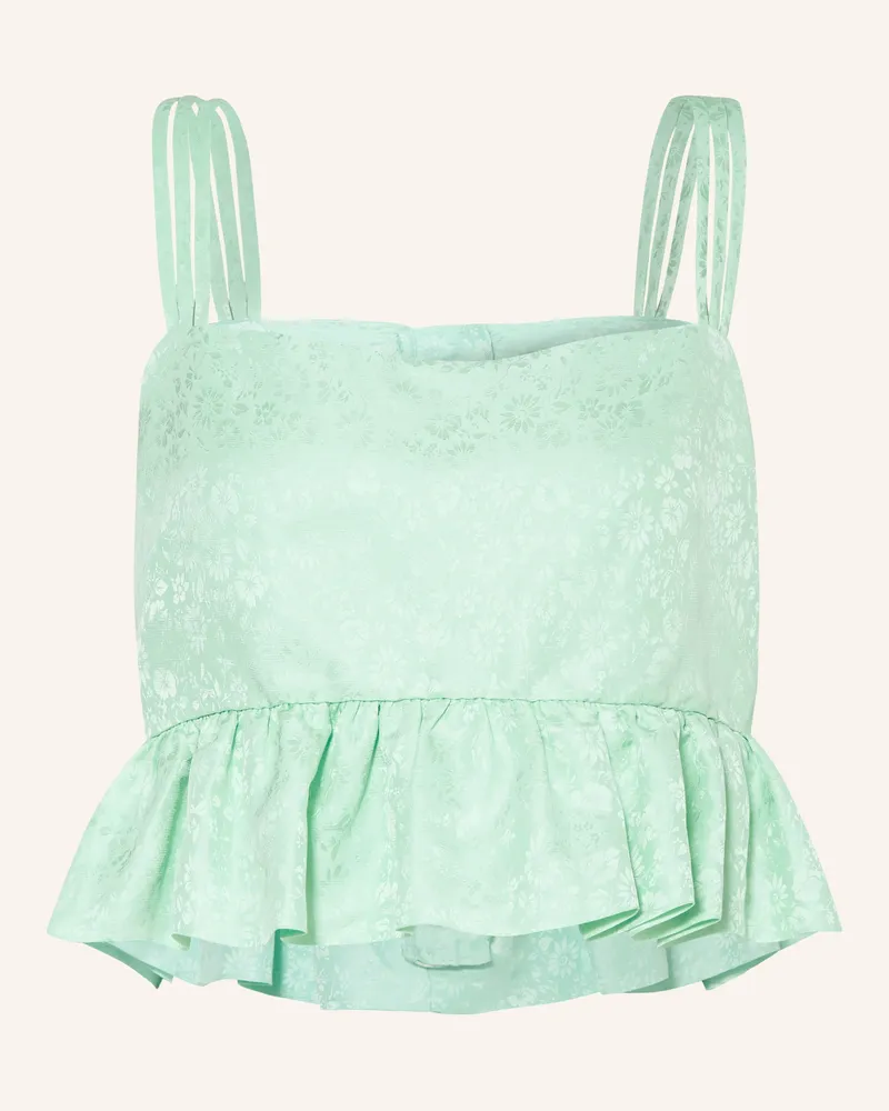 Sandro Cropped-Blusentop mit Leinen Mint