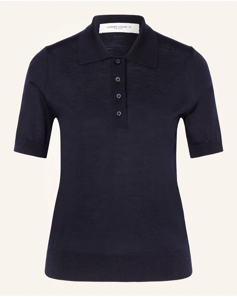 Golden Goose Strick-Poloshirt Blau