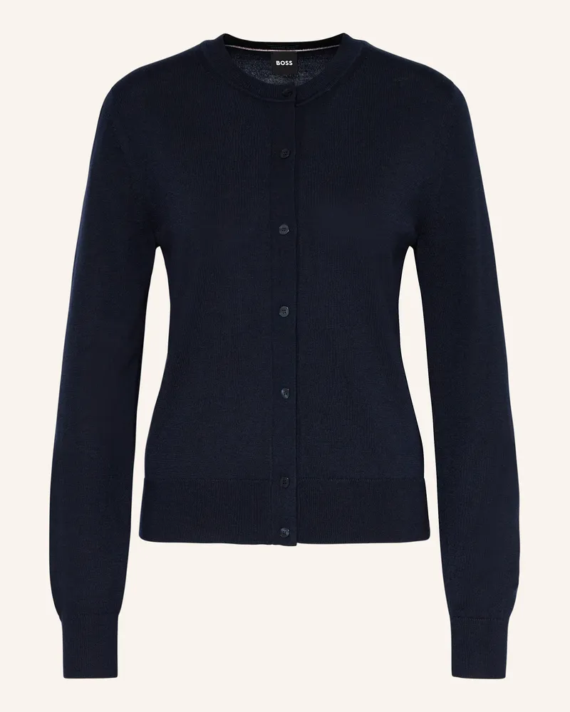 HUGO BOSS Strickjacke FADENASI Dunkelblau