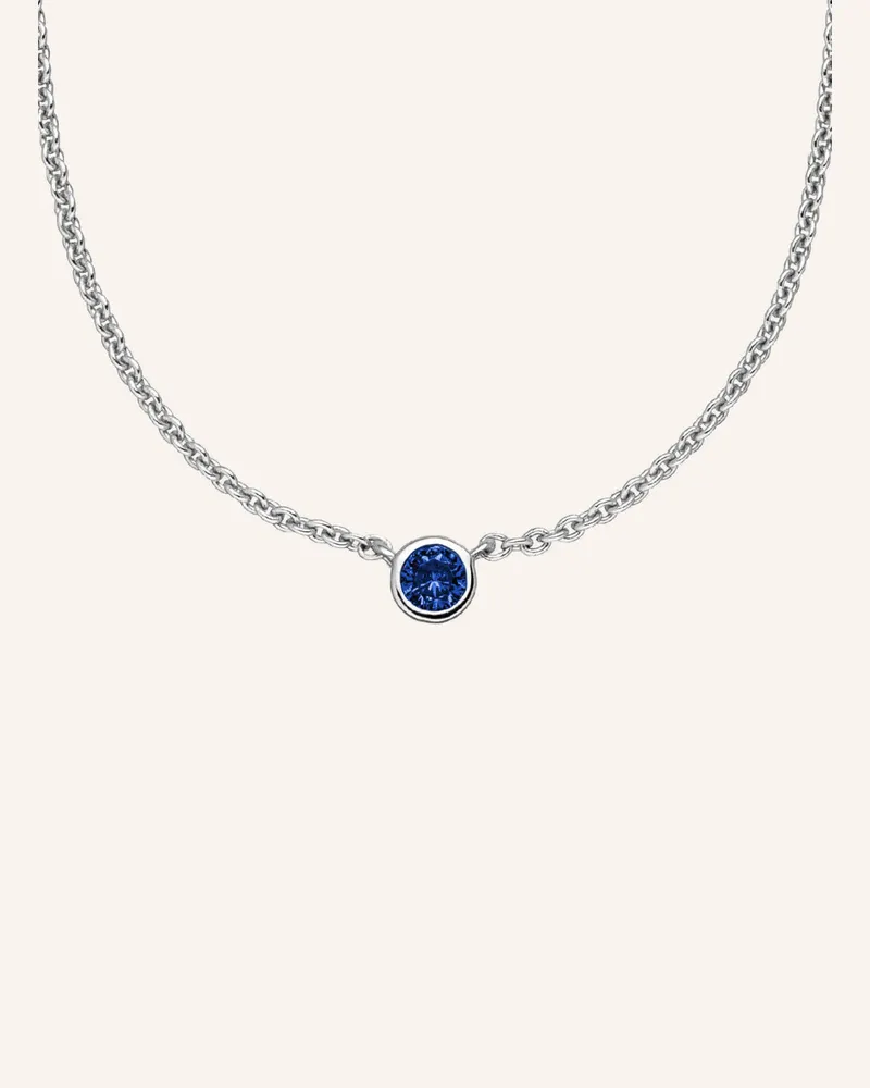 VEYNOU Halskette LAYA aus 14 Karat Weißgold und 0,10ct. Saphir Weissgold