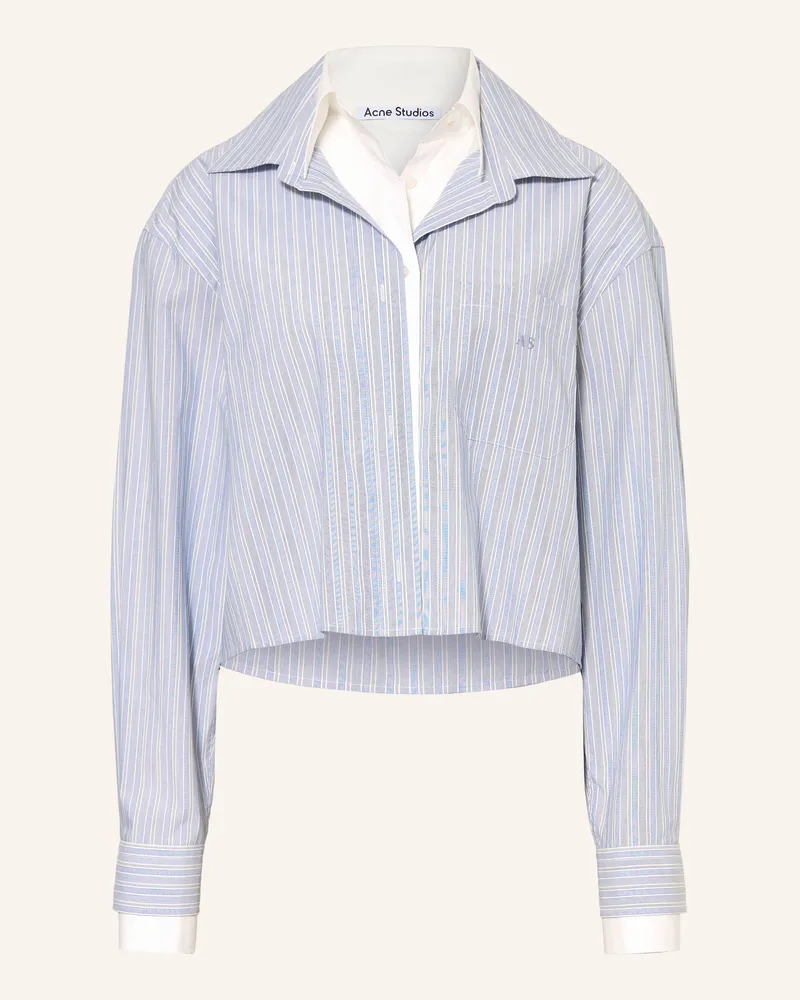 Acne Studios Hemdbluse Im Materialmix blau Hellblau