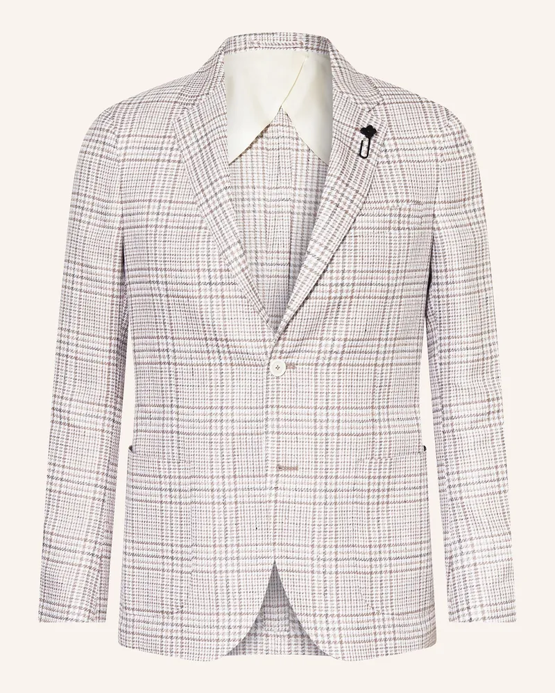 LARDINI Sakko Regular Fit Mit Leinen beige Creme