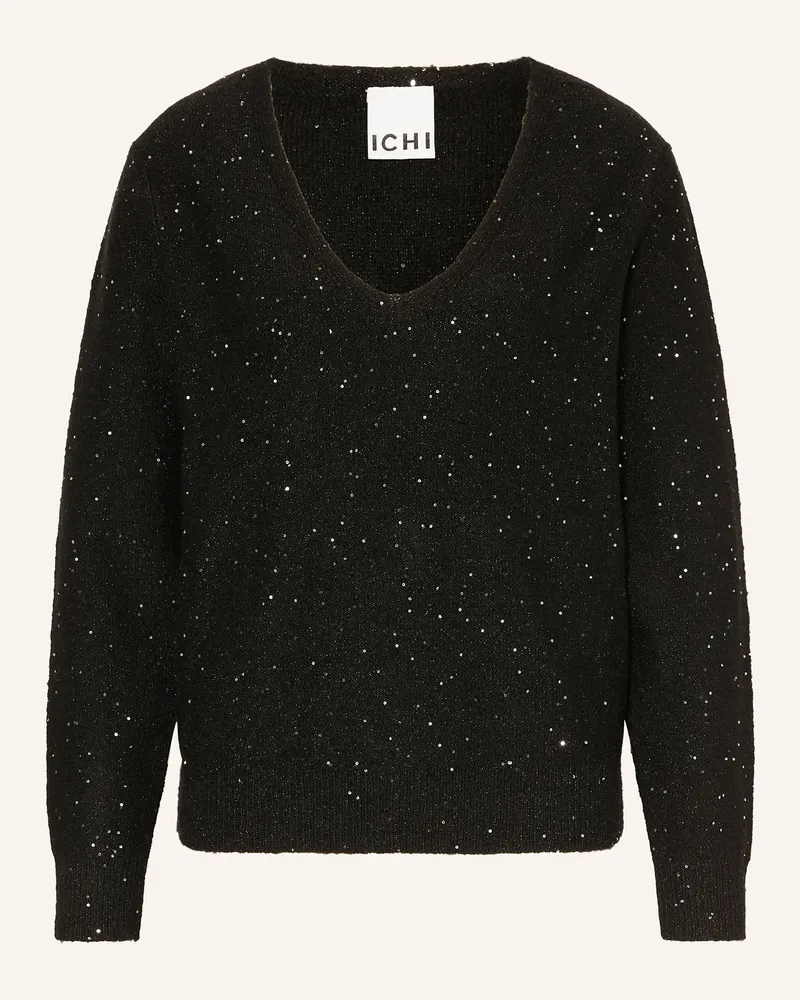 ICHI Pullover IHDAMIAN mit Pailletten Schwarz