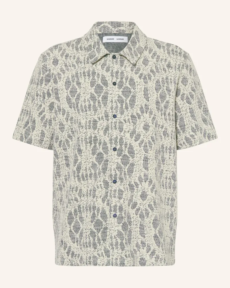 Samsøe & Samsøe Kurzarm-Hemd Sakvist Comfort Fit Aus Jersey weiss Ecru