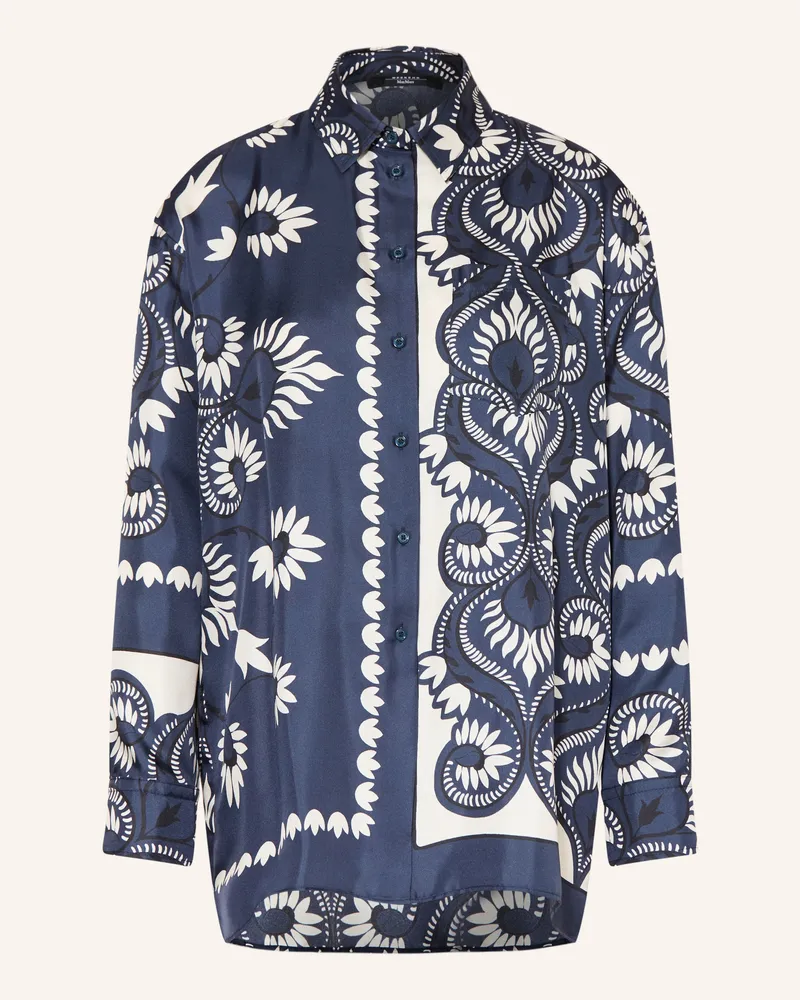 Max Mara Hemdbluse LASTRA aus Seide Dunkelblau