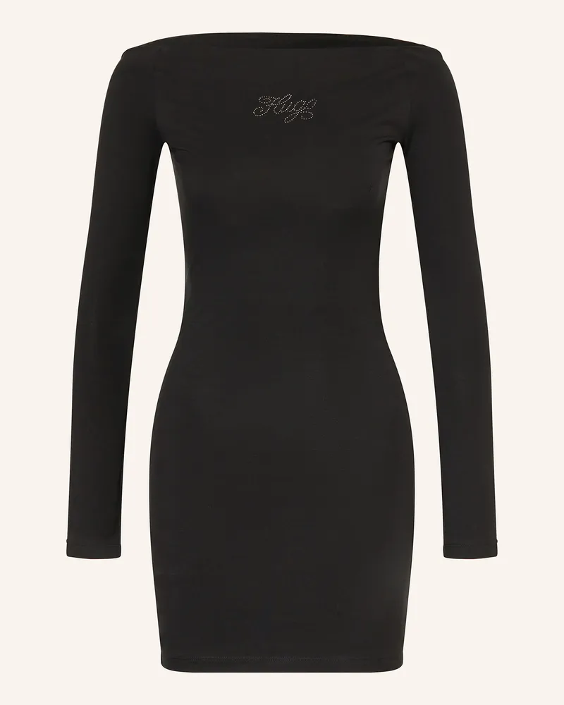 HUGO BOSS Jerseykleid NOFFAT mit Schmucksteinen Schwarz