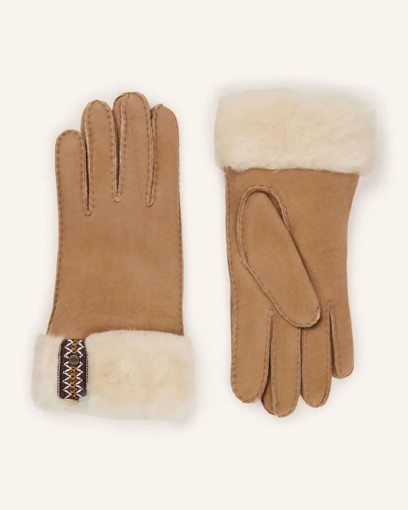 UGG Handschuhe Sheepskin Uggbraid Mit Touchscreen-Funktion braun Camel
