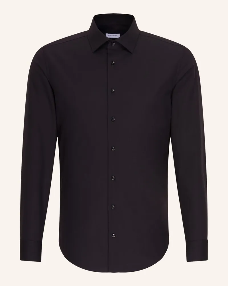 Seidensticker Business Hemd Slim Fit schwarz Schwarz