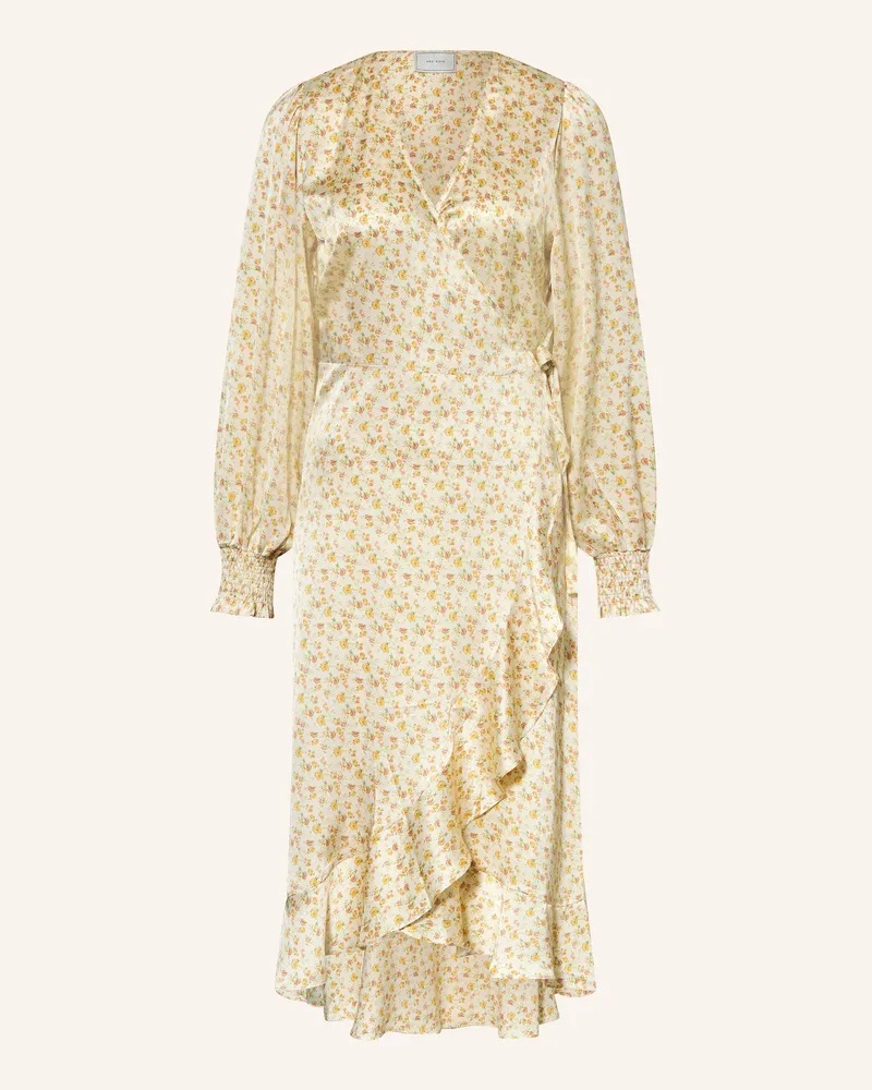 Neo Noir Wickelkleid EVA aus Satin Hellgelb