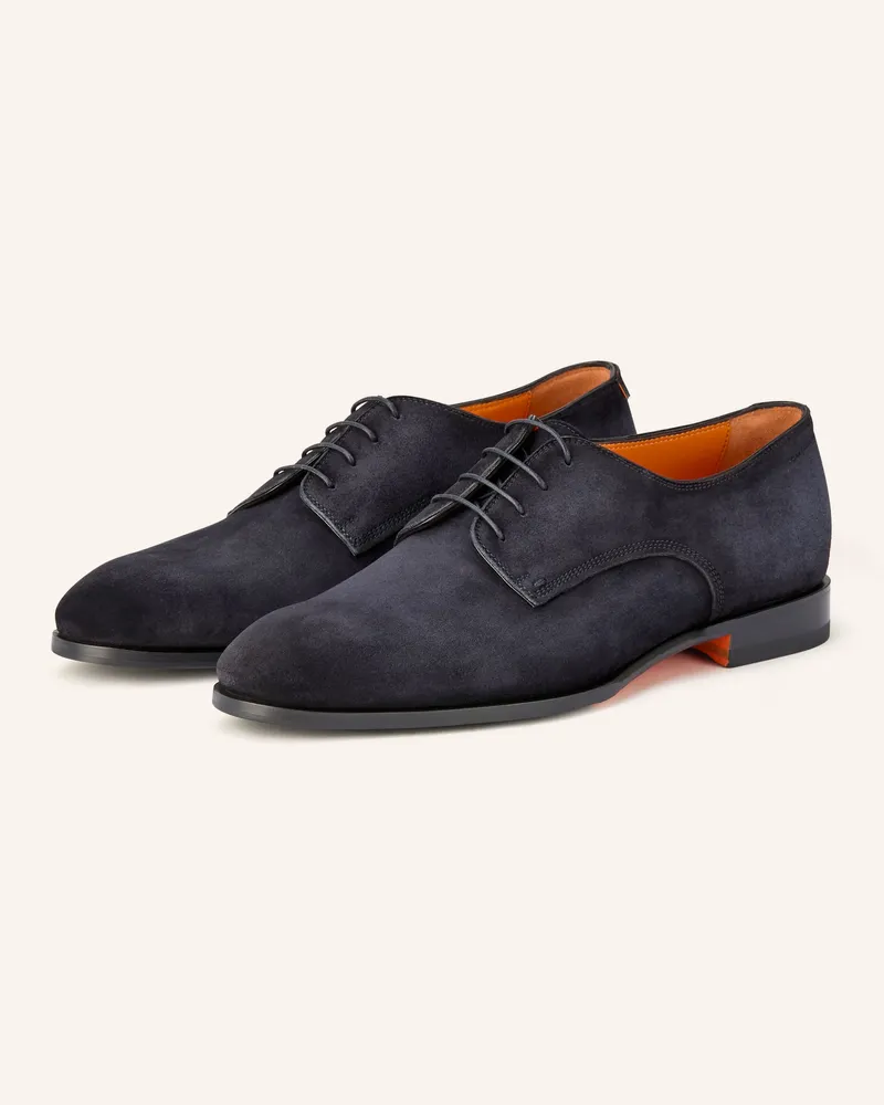 Santoni Schnürer Archer blau Dunkelblau