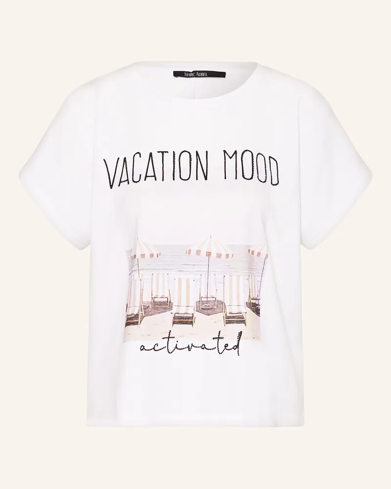MARC AUREL T-Shirt Mit Schmucksteinen weiss Weiss