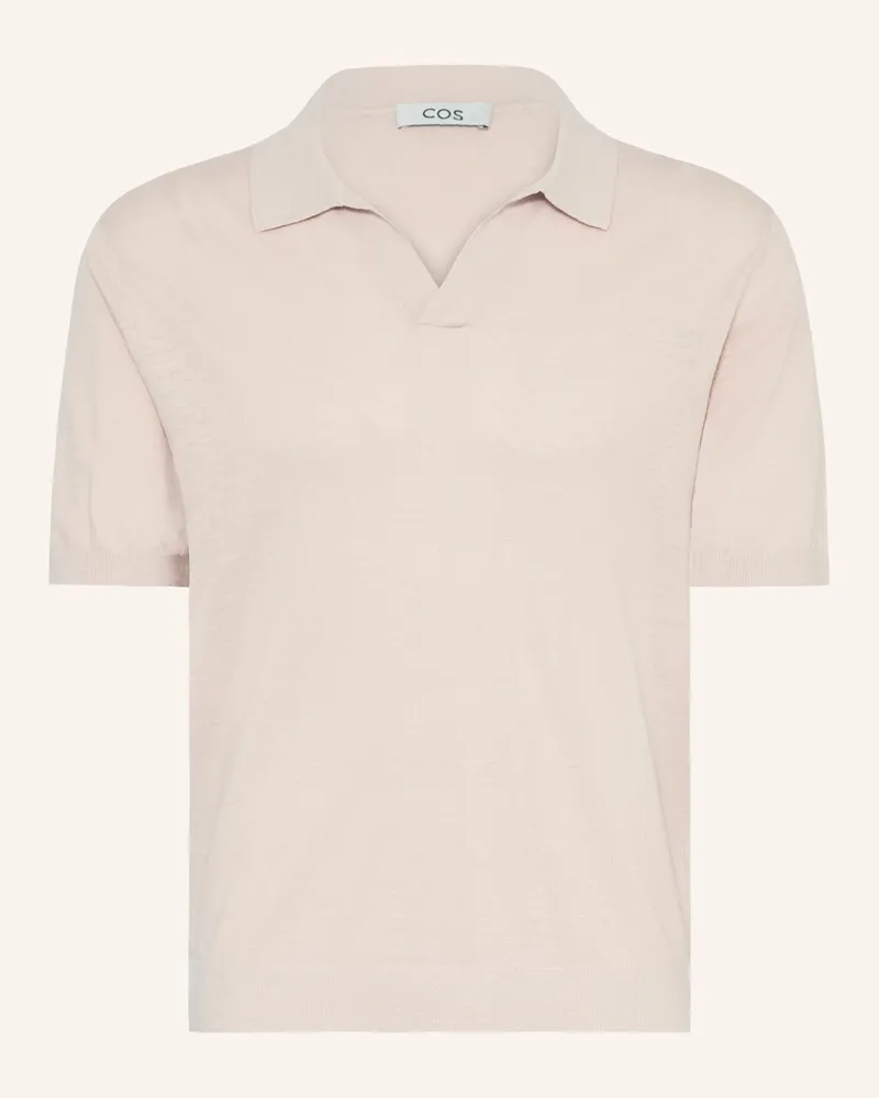 COS Strick-Poloshirt Loose Fit aus Leinen Creme