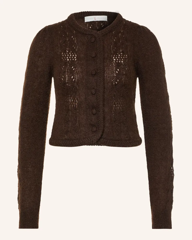 Johann & Johanna Strickjacke Mit Mohair braun Dunkelbraun