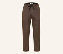 Hose Deger Im Jogging-Stil Regular Fit Mit Leinen braun