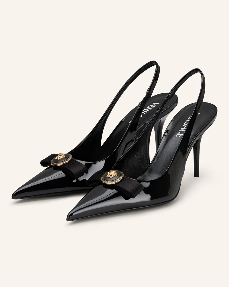 Versace Slingpumps GIANNI RIBBON Schwarz