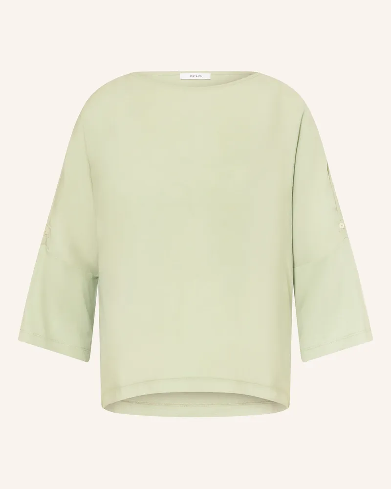 OPUS Shirt Sumana Im Materialmix Mit 3/4-Arm gruen Hellgrün