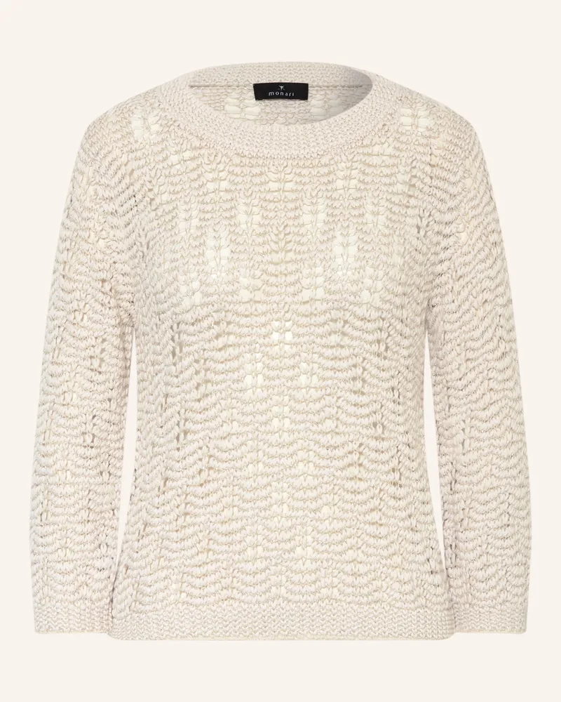 monari Pullover Mit 3/4-Arm Mit Glitzergarn beige Beige