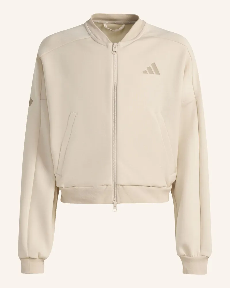 adidas Future Icons 3-Streifen Trainingsjacke, Durchgehender Reissverschluss beige Beige