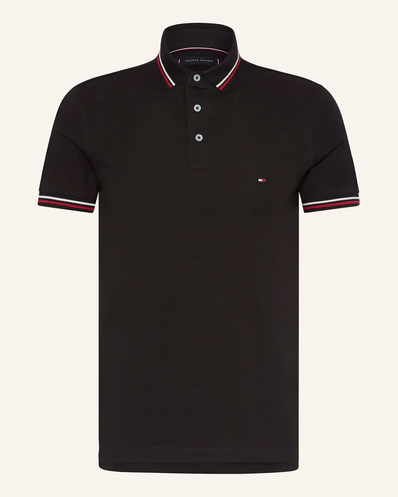 Tommy Hilfiger Pique-Poloshirt Tipped Slim Fit schwarz Schwarz