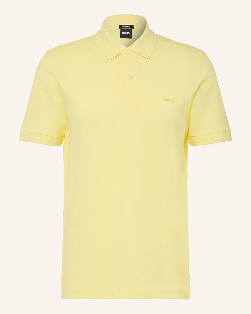 HUGO BOSS Piqué-Poloshirt Pallas Regular Fit gelb Hellgelb