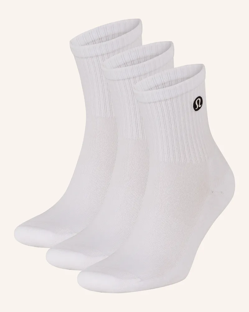LULULEMON 3er-Pack Sportsocken DAILY ESSENTIAL Weiss