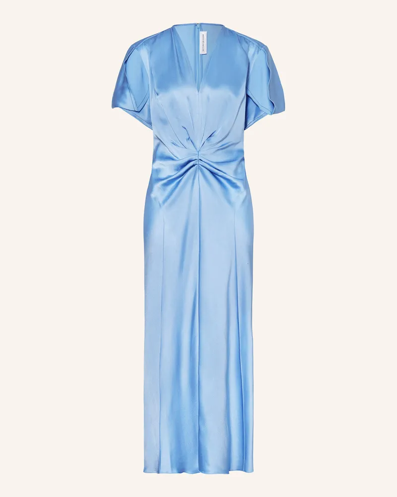 Victoria Beckham Satinkleid blau Blau