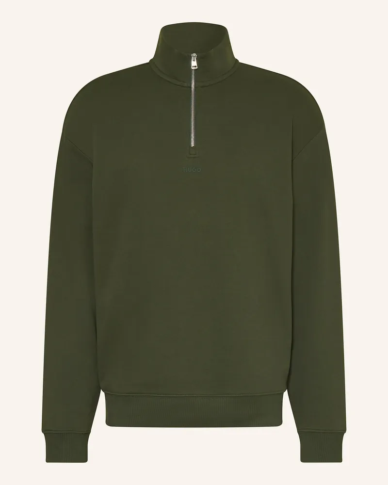 HUGO BOSS Sweat-Troyer Durty gruen Dunkelgrün