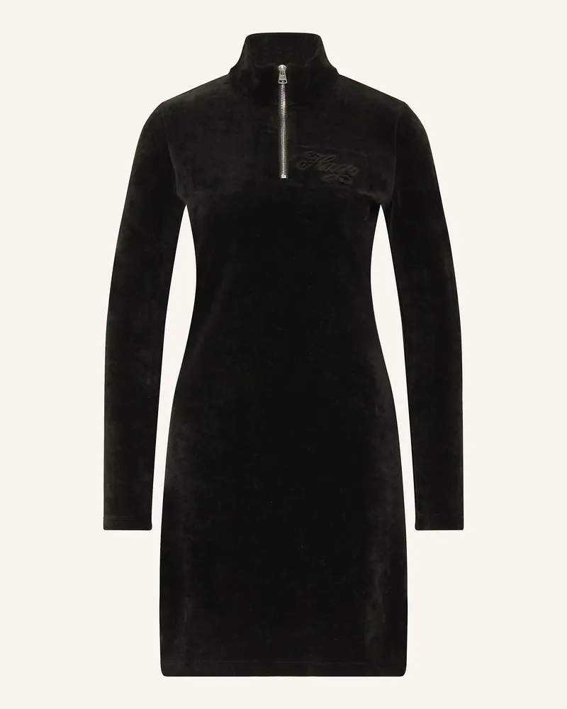 HUGO BOSS Samtkleid NAPENSIO Schwarz