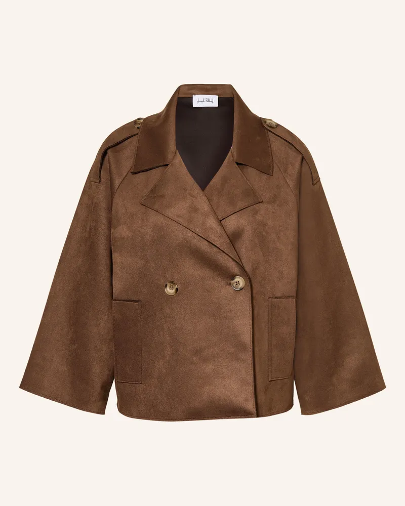 Joseph Ribkoff Trench-Jacke In Lederoptik braun Dunkelbraun