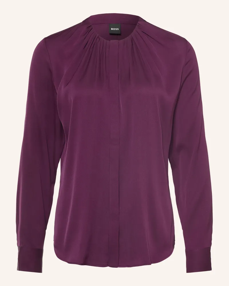 HUGO BOSS Bluse Banorah Mit Seide lila Dunkellila