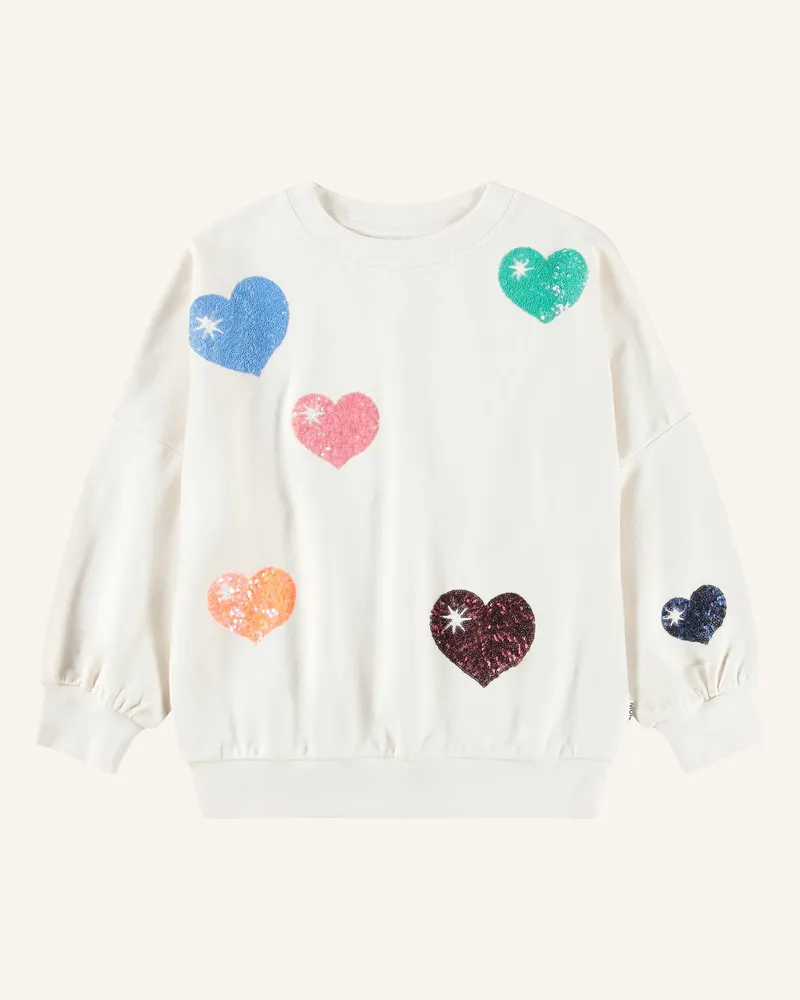 Molo Sweatshirt Mit Pailletten weiss Ecru