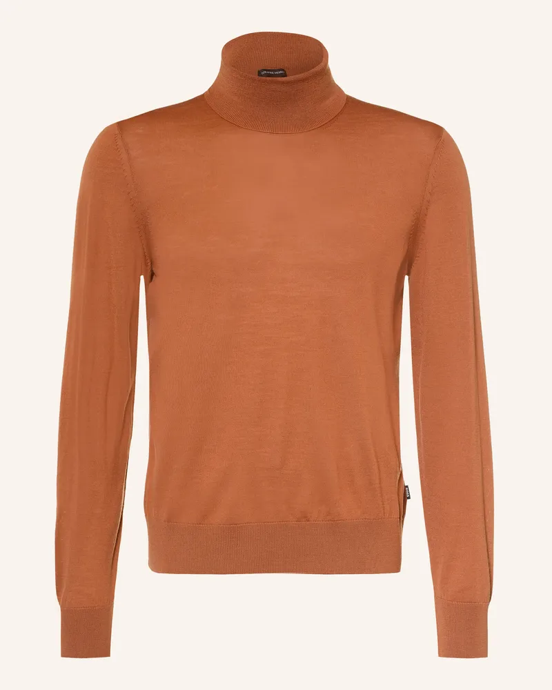 HUGO BOSS Rollkragenpullover Musso rot Dunkelorange