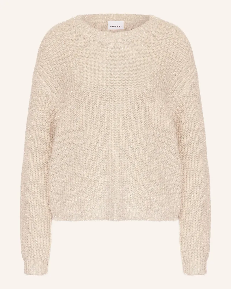 COMMA Pullover mit Glitzergarn Creme