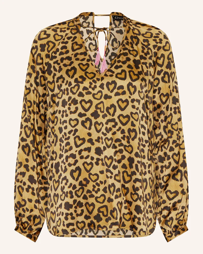 Grace Blusenshirt aus Satin Braun