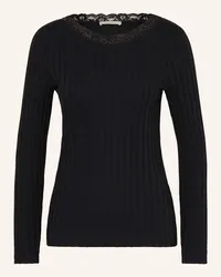 lilienfels Longsleeve mit Spitze Schwarz