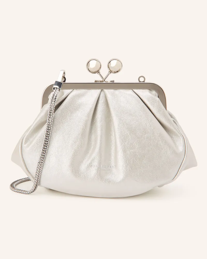 SEIDENFELT Umhängetasche silber Silber
