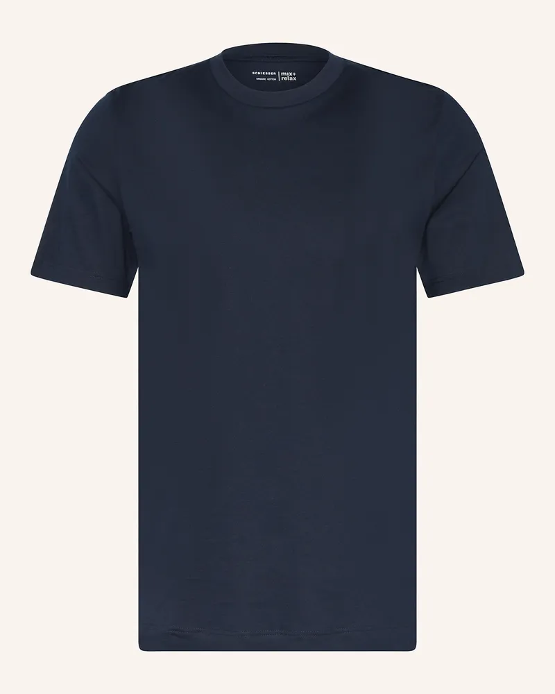 Schiesser Schlafshirt Mix+Relax blau Dunkelblau