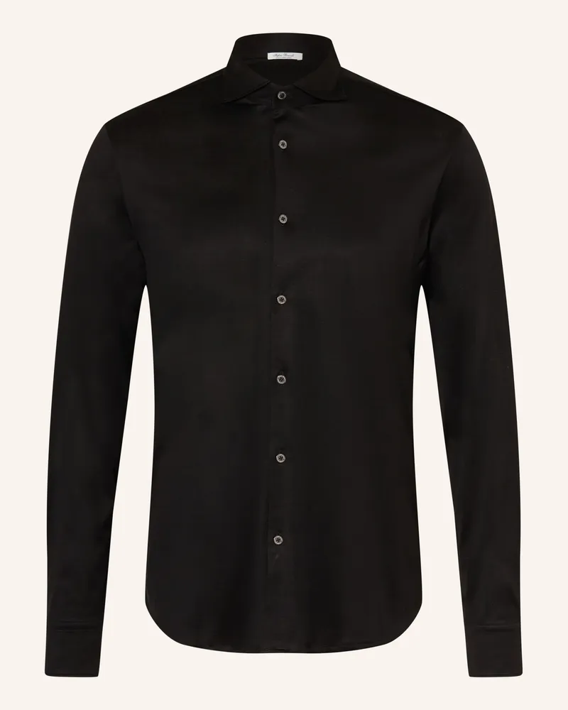 Stefan Brandt Jerseyhemd Otis Slim Fit schwarz Schwarz