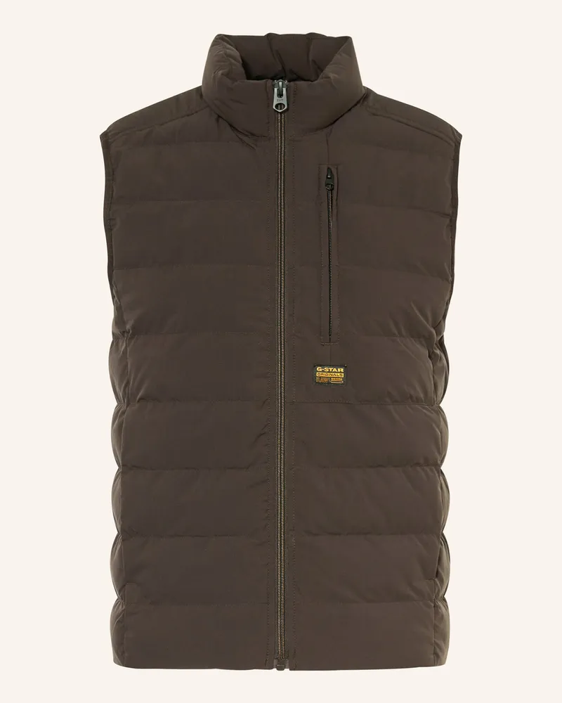 G-STAR RAW Steppweste Foundation Liner braun Dunkelbraun