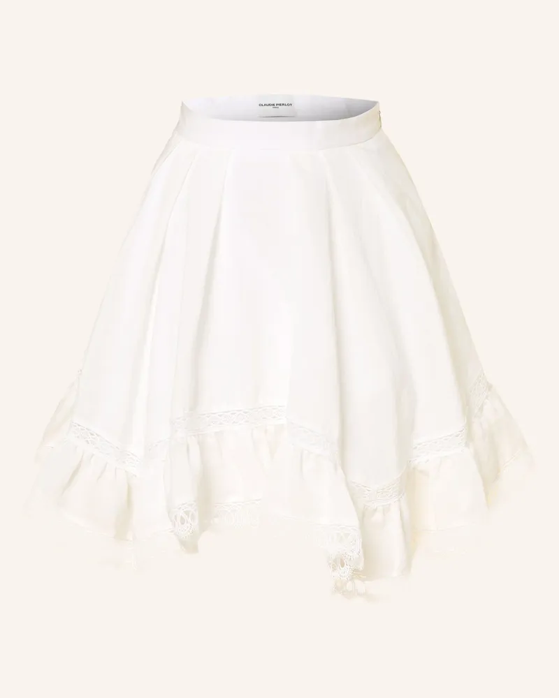 Claudie Pierlot Rock Mit Leinen weiss Ecru
