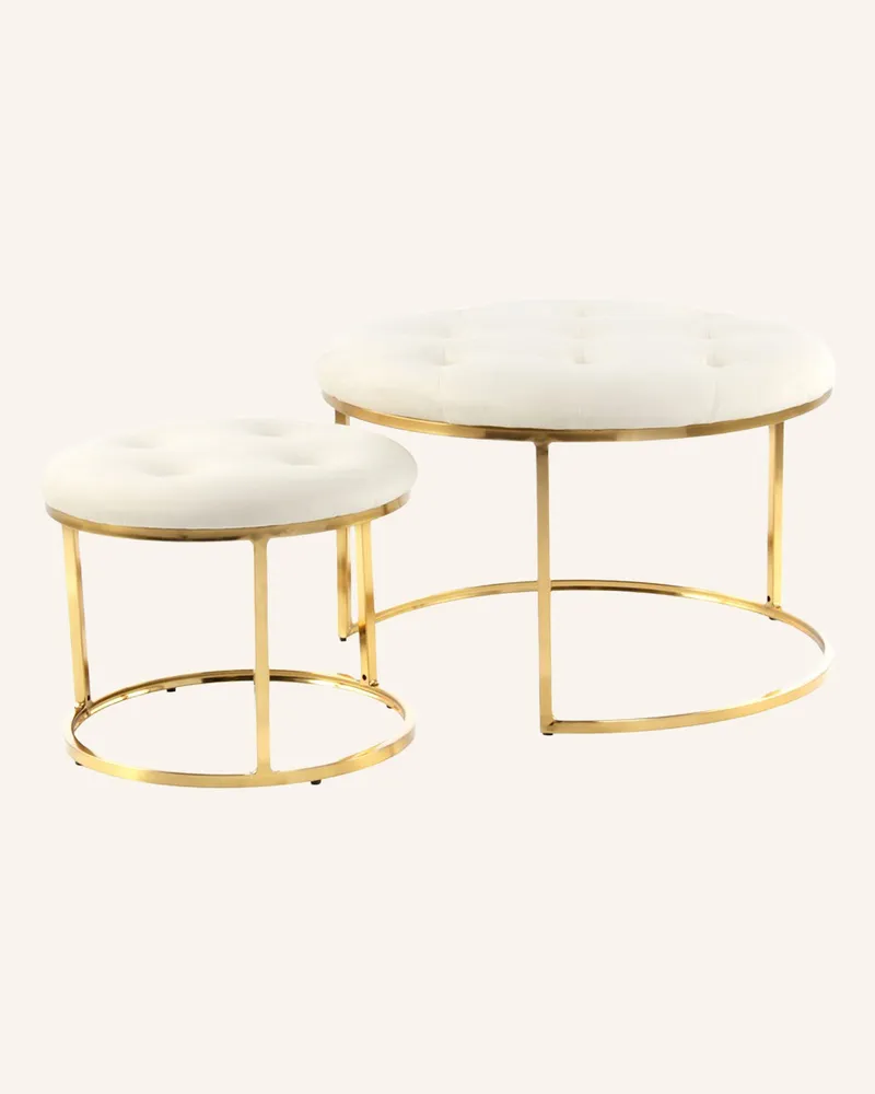 Kayoom Retro Hocker BECKY 2erSet Creme
