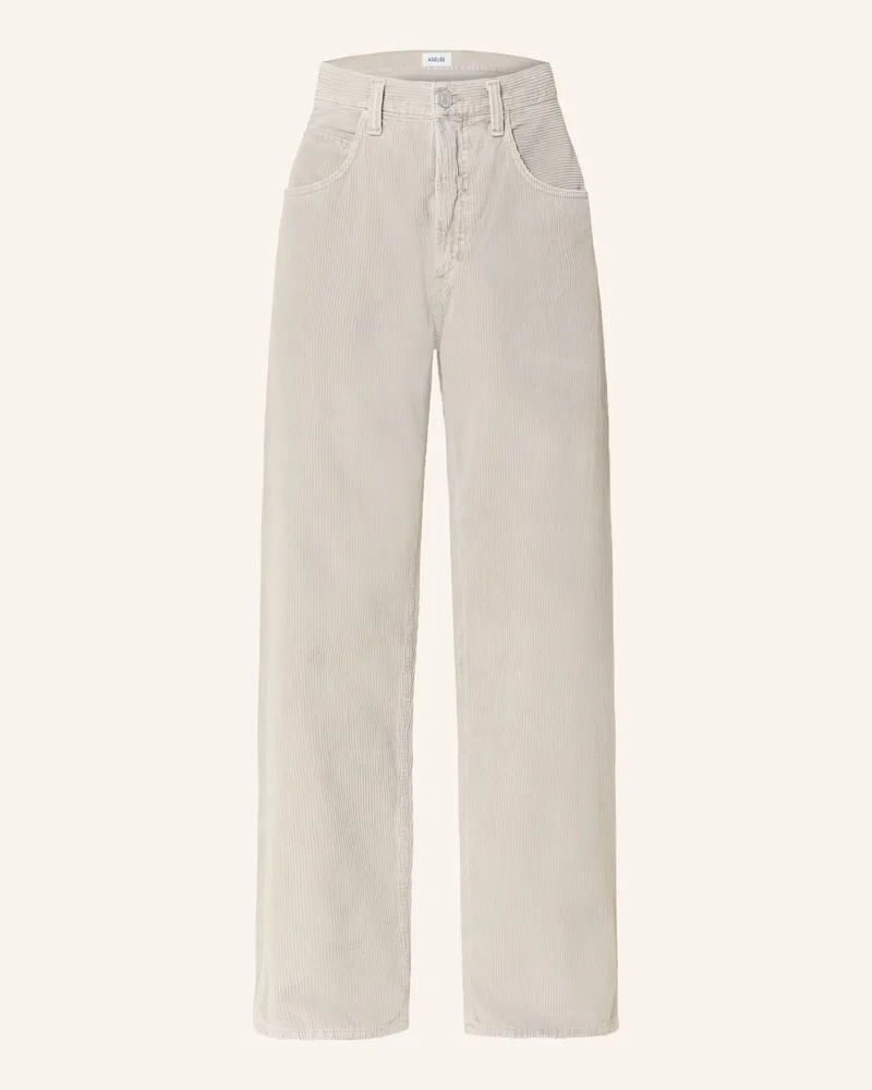 AGOLDE Cordhose Regular Fit Hellgrau
