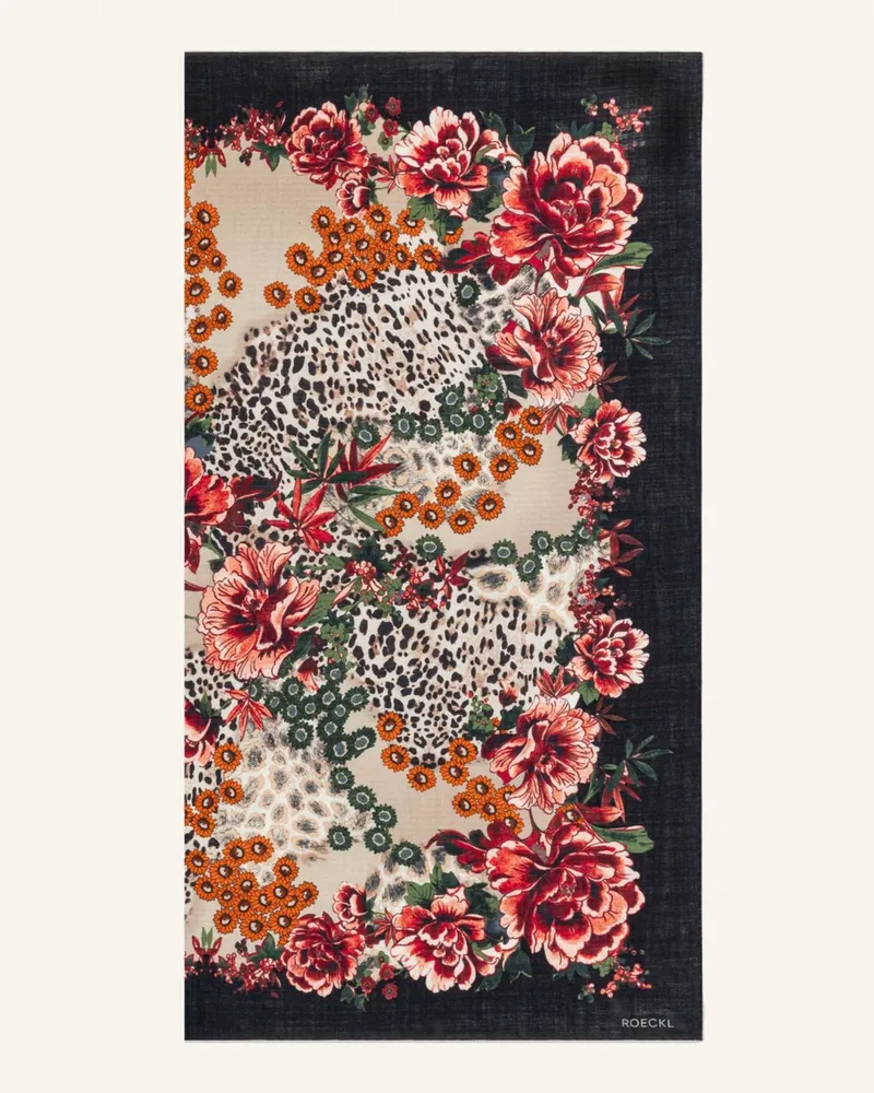 Roeckl Tuch BLOOMING WILDERNESS Schwarz