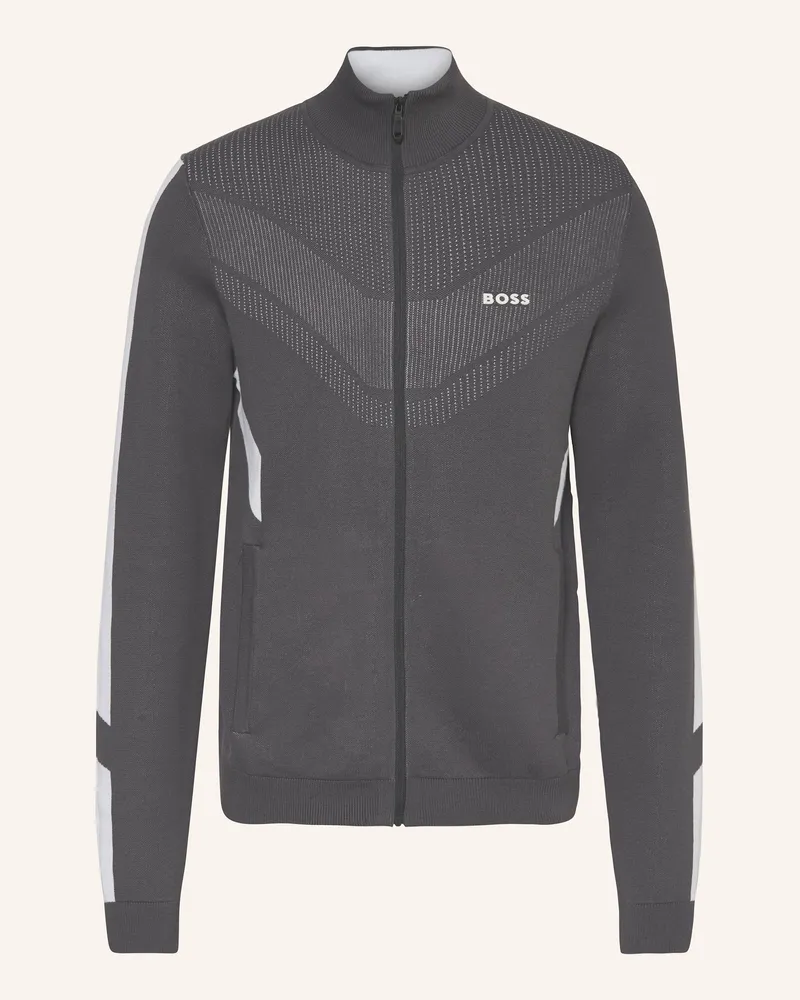 HUGO BOSS Tennisjacke Tennis Retro grau Dunkelgrau
