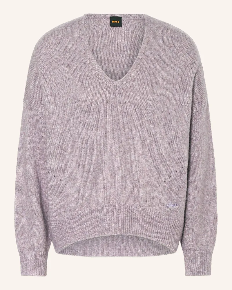 HUGO BOSS Pullover mit Alpaka Helllila