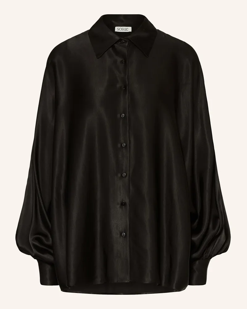 SoSUE Satinbluse ANTONIA Schwarz