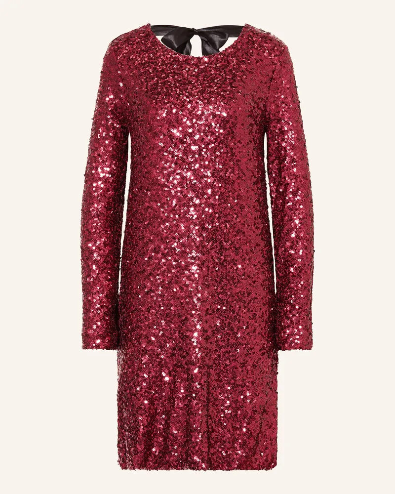 Miss Goodlife Kleid mit Pailletten Dunkelrot